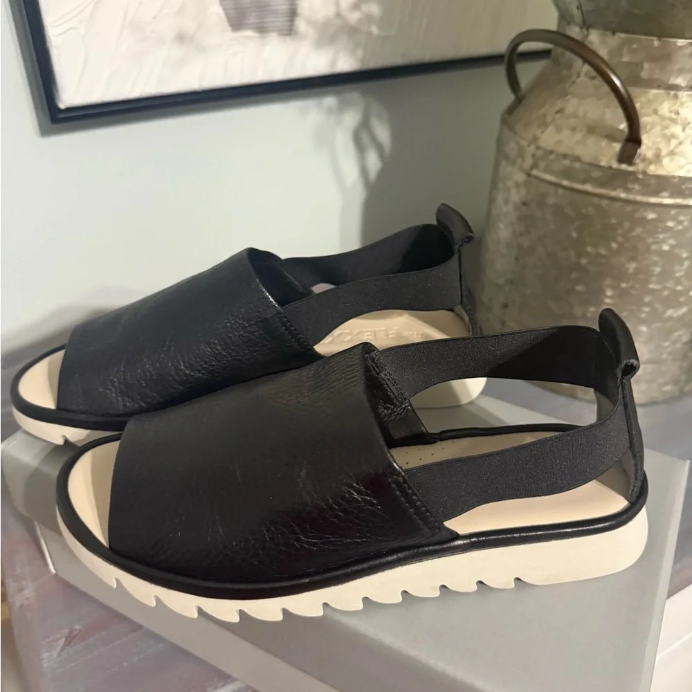 The Flexx Black Leather Sandals with Cream Sole New - Picture 6 of 11